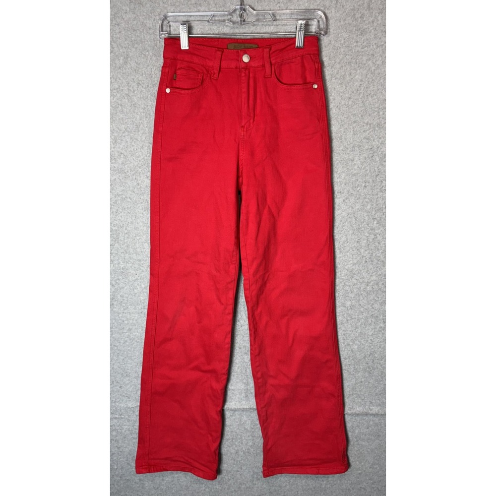 Judy Blue Jeans Womens 0/24 Straight Leg High Rise Garment Dyed‎ Stretch Pants